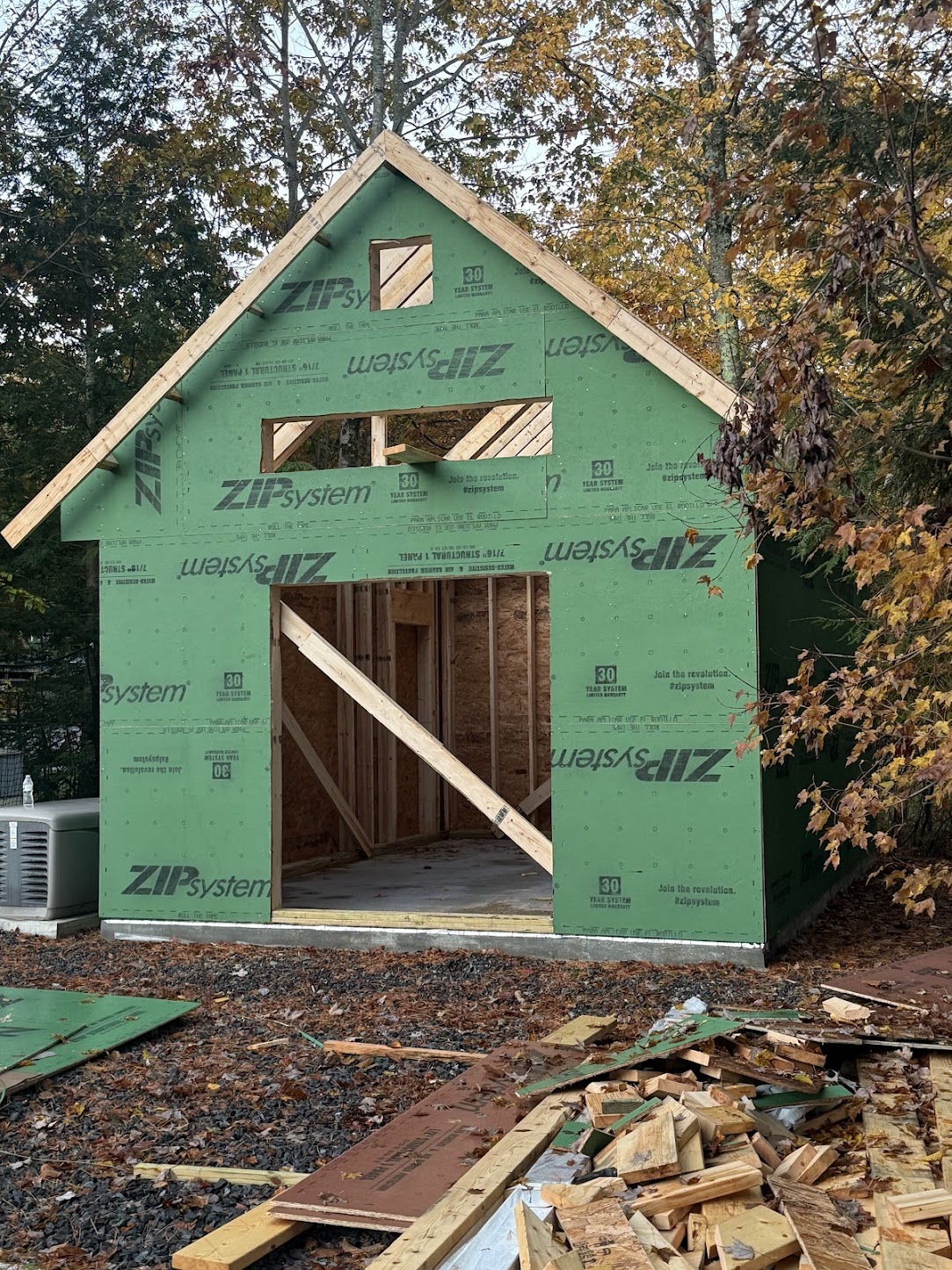 Sandown shed build — exterior work